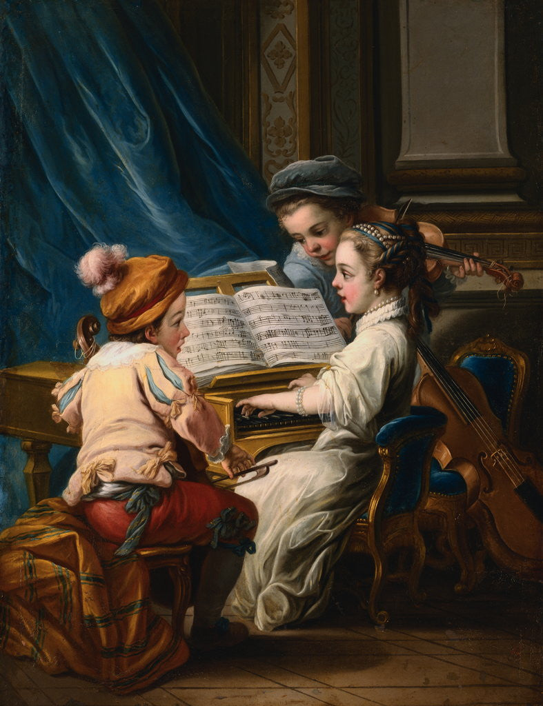 Detail of The Four Arts: 'Music' by Charles-Andre van Loo