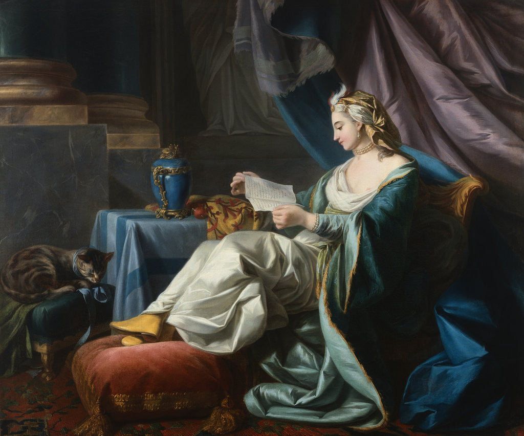 Detail of A Young Sultan Reading a Letter by Louis-Michel van Loo