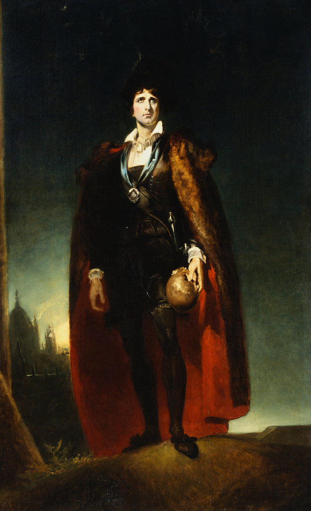 Detail of Portrait of Sir John Kemble as Hamlet by Studio of Sir Thomas Lawrence