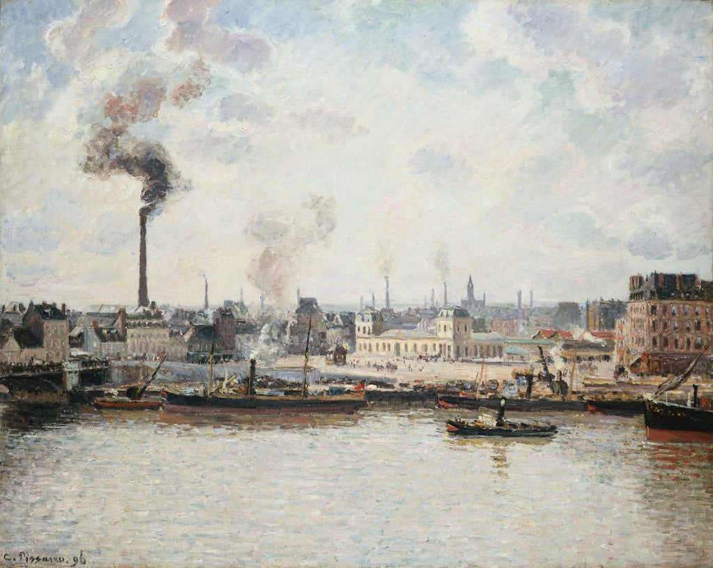 Detail of Quay at Saint-Sever, Rouen by Camille Pissaro