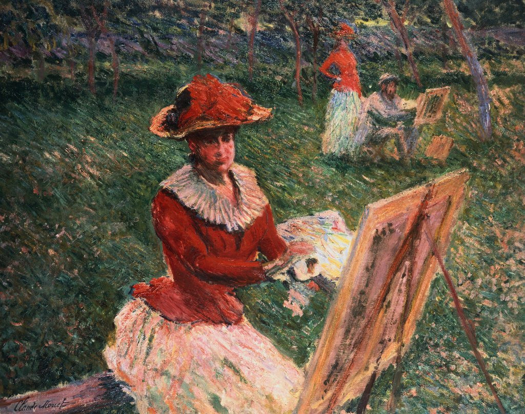 Detail of Blanche Hoschede Painting by Claude Monet