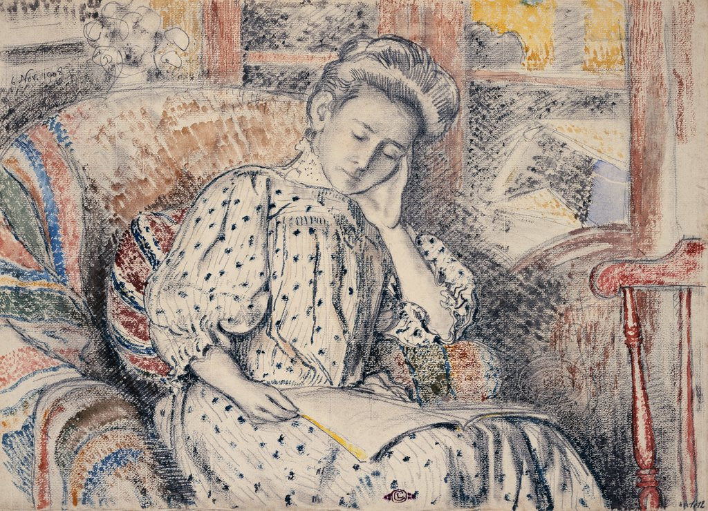 Detail of Woman Resting on a Couch by Georges Lemmen