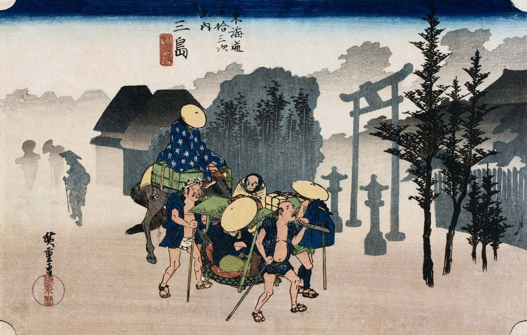 Detail of Mishima from the series The Fifty-Three Stations of the Tokaido by Utagawa Hiroshige