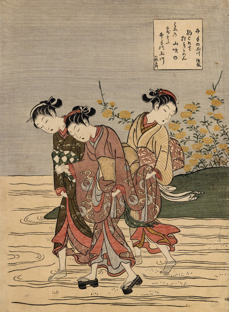 Detail of The Jewel River at Ide by Harunobu