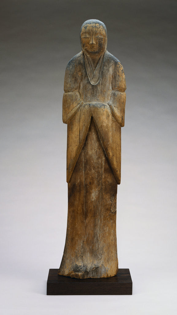 Detail of Antique Japanese Wood Figure of a Shinto Goddess by Anonymous