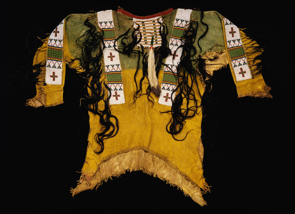 Detail of Sioux Beaded and Fringed Hide Warrior's Shirt by Corbis