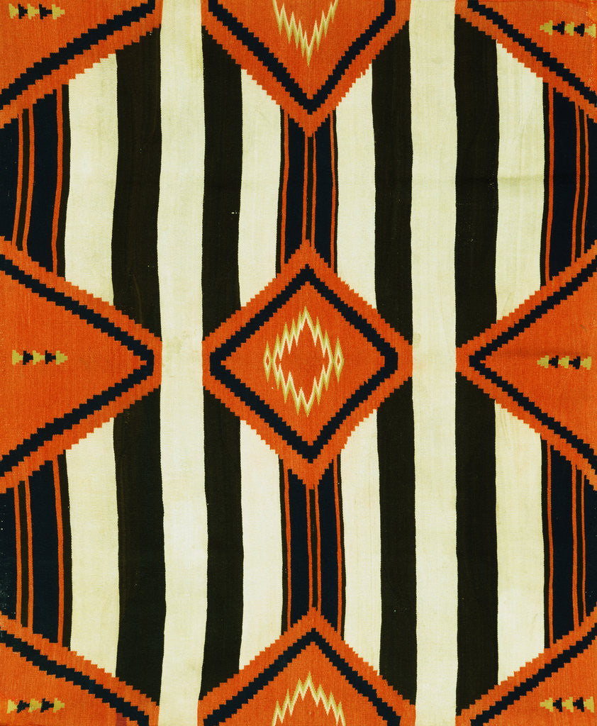 Detail of A Classic Navajo Chief's Wearing Blanket by Corbis