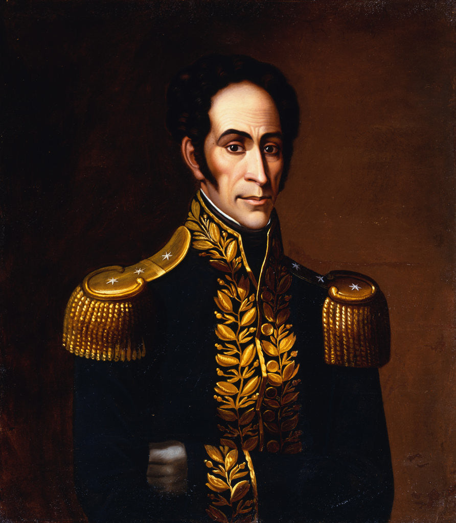 Detail of Simon Bolivar attributed to Antonio Salas by Corbis