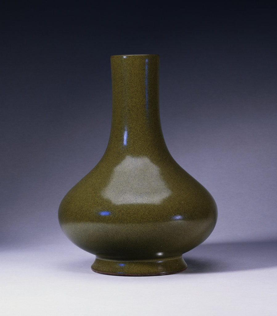 Detail of A Teadust-Glazed Pear-Shaped Bottle Vase, with Quianlong Incised Seal Mark and of the Period by Anonymous