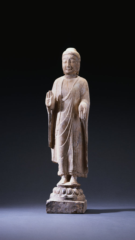 Detail of A Marble Standing Figure of Buddha, Northern Qi Dynasty by Corbis