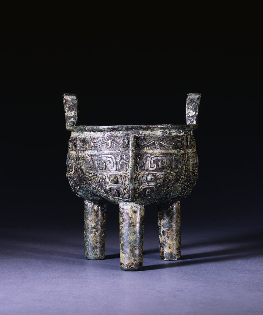 Detail of A Well-Cast Archaic Bronze Food Vessel (Liding), Shang Dynasty, Late Anyang, 11th Century B.C. by Anonymous