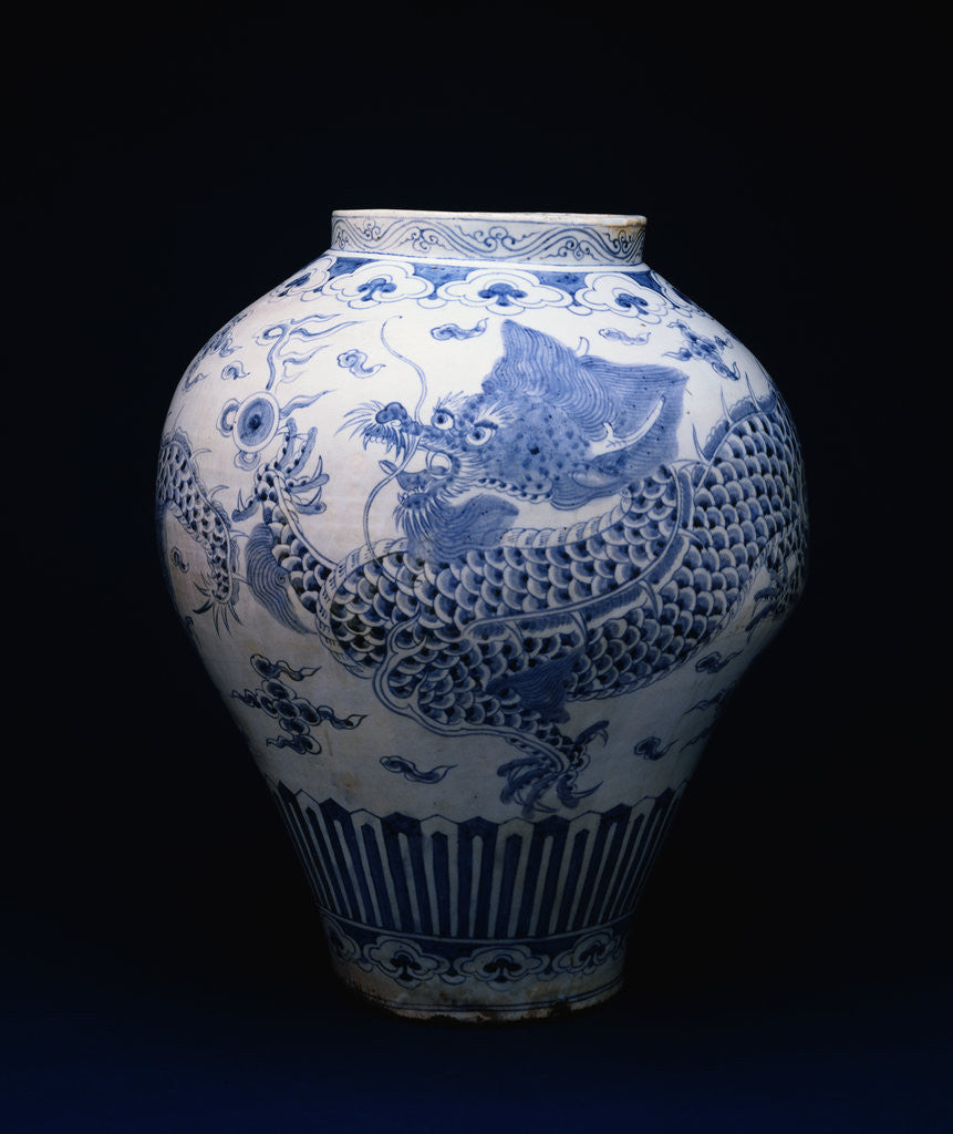 Detail of A Blue and White Five-Clawed Dragon Jar, from the Choson Dynasty, 18th Century by Anonymous