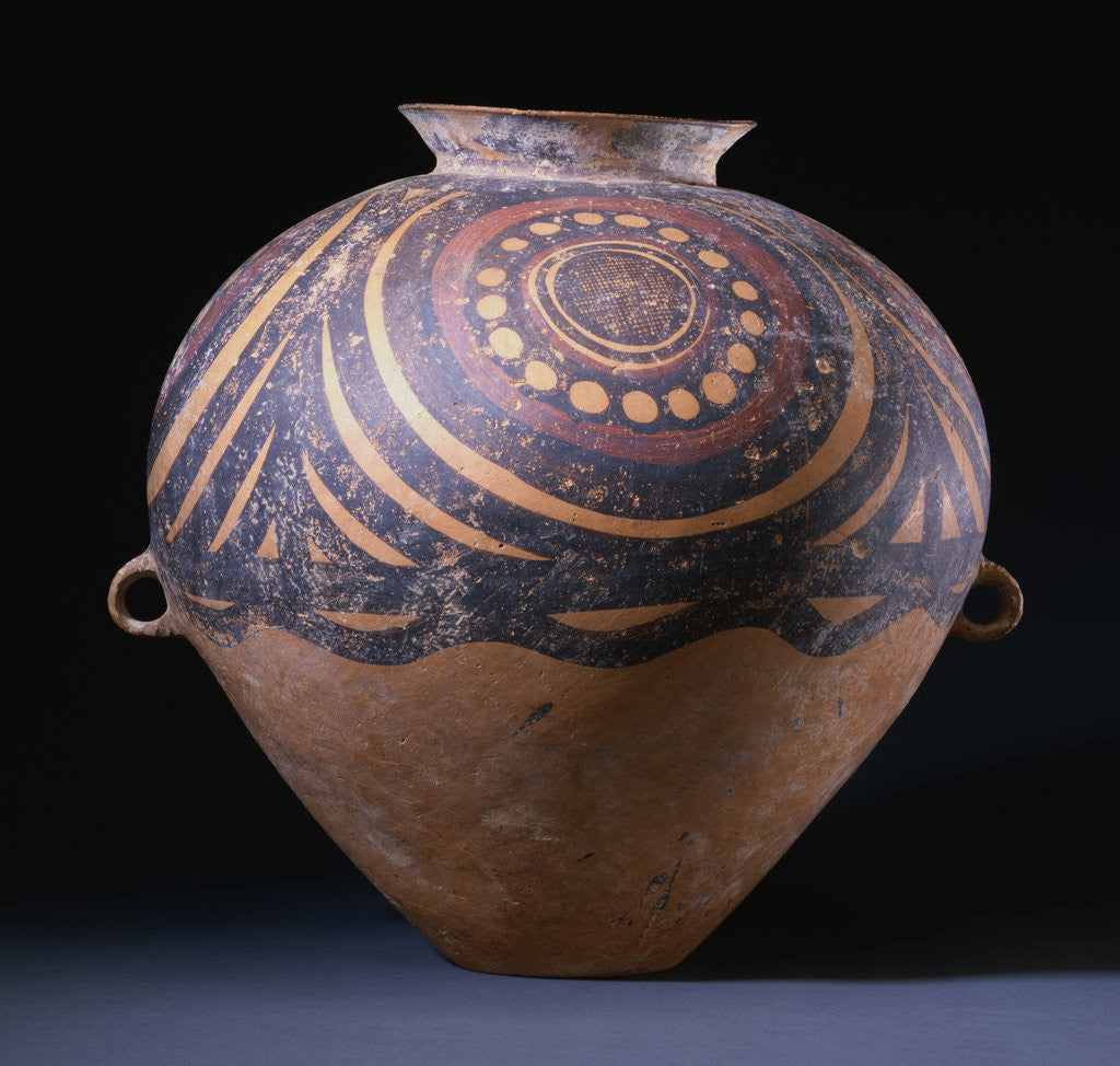 Detail of A Neolithic Painted Red Pottery Jar, Gansu/Yangshao Culture, Machang Phase, Circa 2000 B.C. by Anonymous