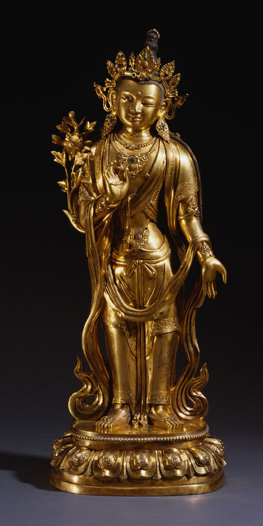 Detail of A Rare Inscribed Gilt-Bronze Figure of a Bodhisattva. 17th Century or Earlier by Corbis
