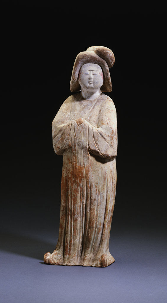 Detail of Large Painted Red Pottery Figure of a Court Lady. Tang Dynasty by Anonymous