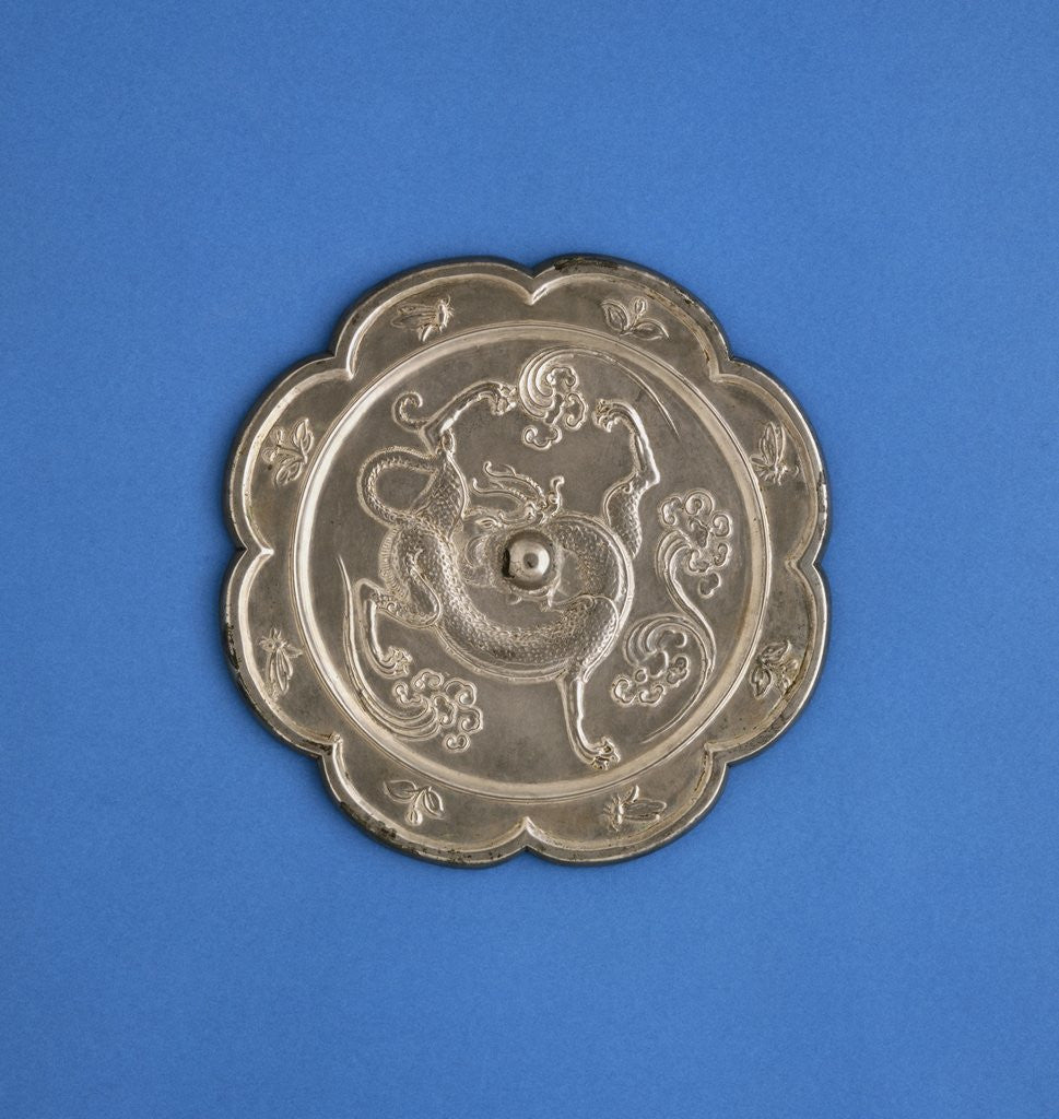 Detail of A Large Silvered Bronze Lobed Mirror. Tang Dynasty by Anonymous