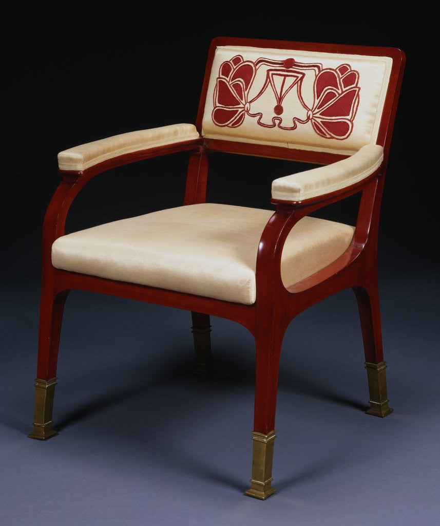 Detail of Stained Beechwood Armchair by Otto Wagner
