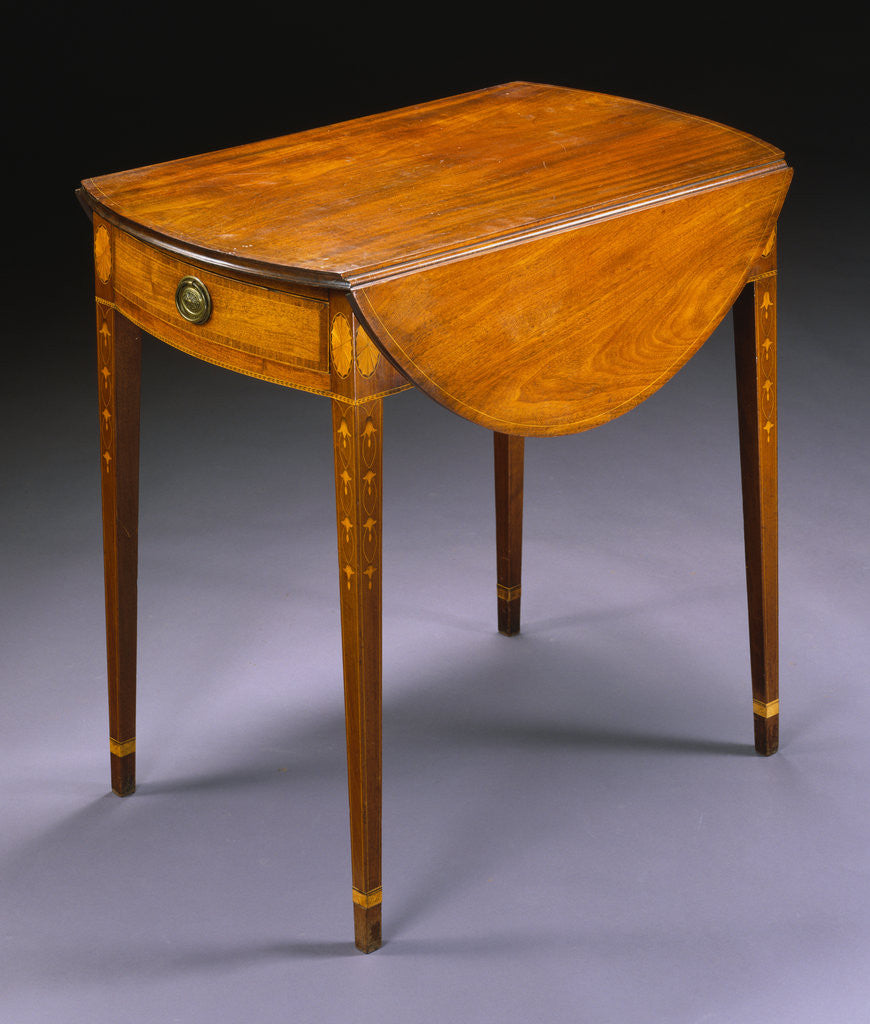 Detail of Federal Inlaid Mahogany Pembroke Table attributed to William Whitehead by Anonymous