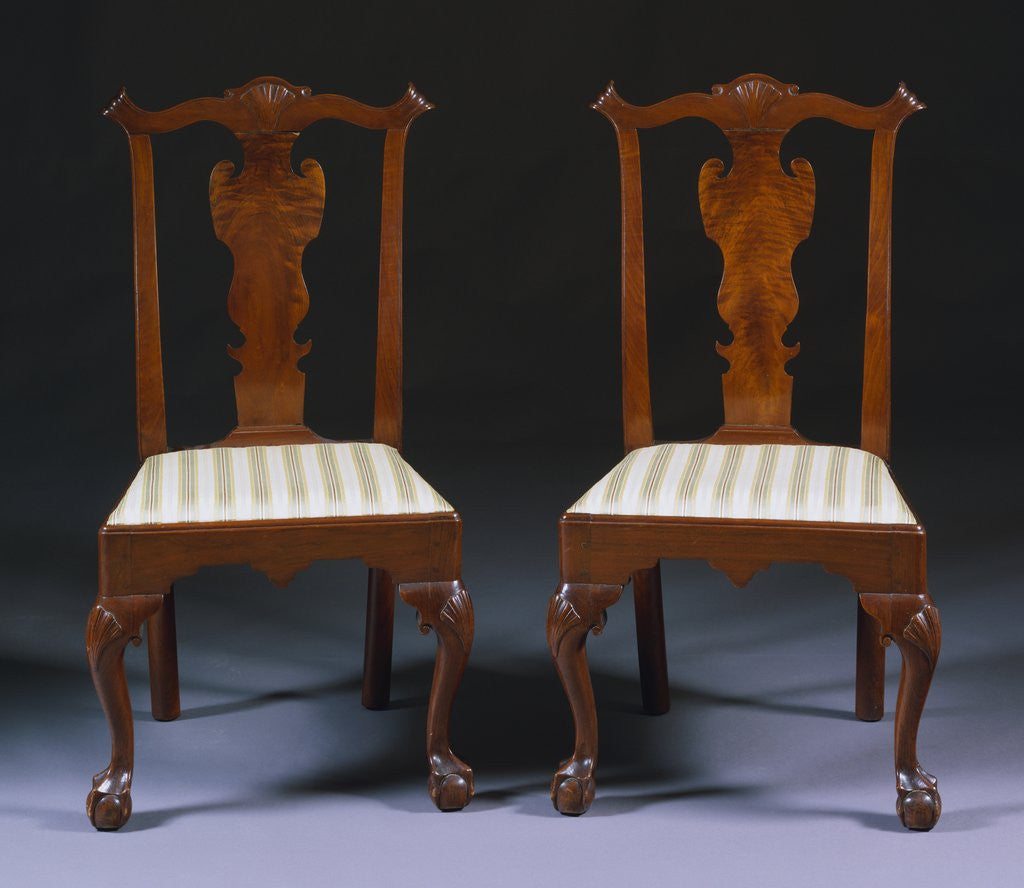 Detail of Pair of Chippendale Carved Walnut Sidechairs attributed to William Savery by Anonymous