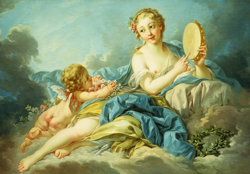 Detail of The Muse Erato by Francois Boucher and Studio by Anonymous