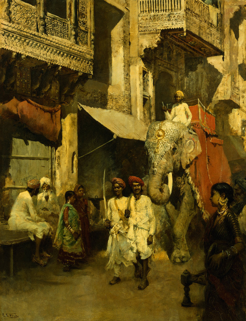 Detail of Promenade on an Indian Street by Edwin Lord Weeks