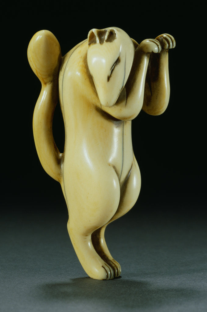 Detail of Ivory Netsuke of a Fox by Anonymous