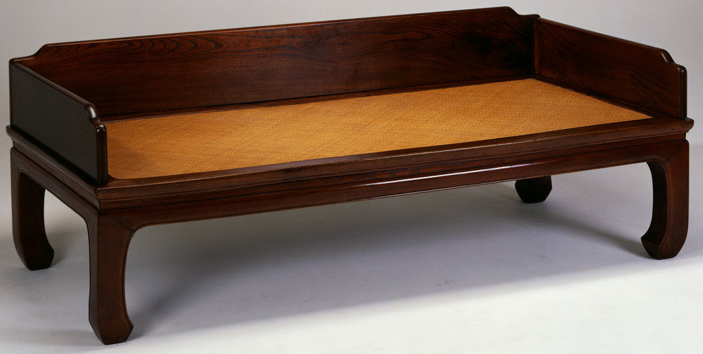 Detail of A Yumu Luohan Bed with Three Panel Railing by Luohanchuang