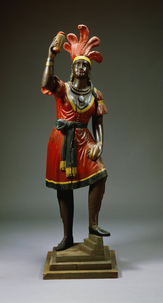 Detail of A Carved and Painted Pine Cigar-Store Indian. American, Late 19th Century by Anonymous