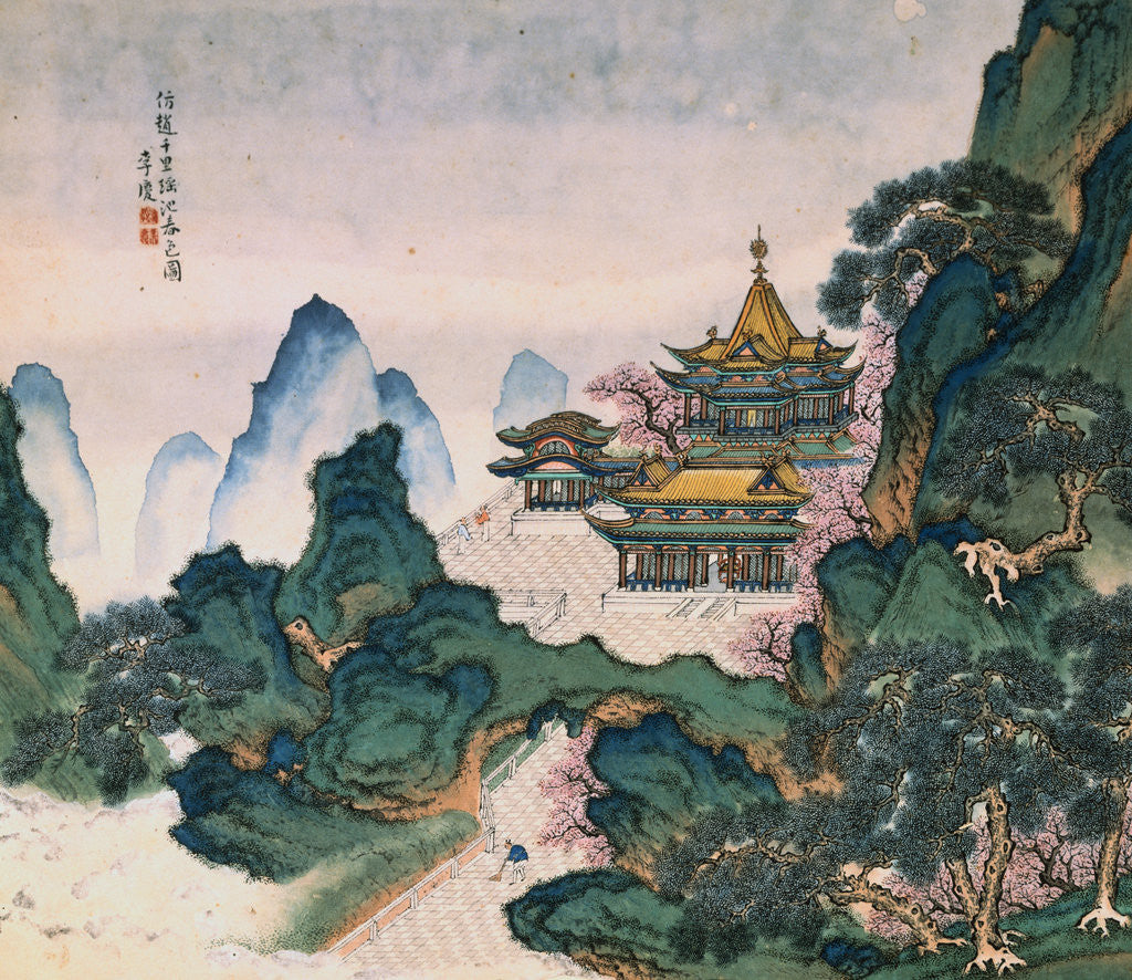 Detail of Blue and Green Landscapes by Li Qing