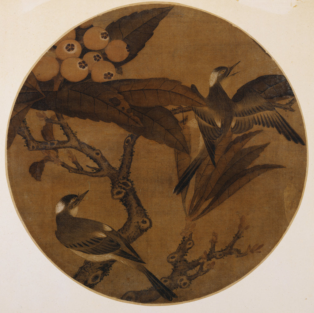 Detail of Magpies on a Pipa Branch by Anonymous