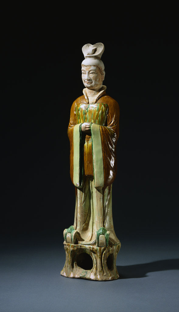 Detail of Sancai-glazed Pottery Figure of an Official by Anonymous