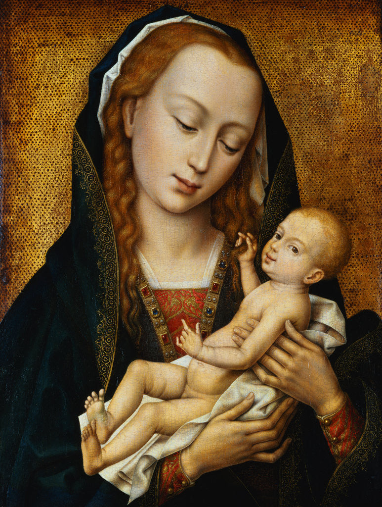 Detail of Virgin and Child by Follower of Rogier van der Weyden by Anonymous