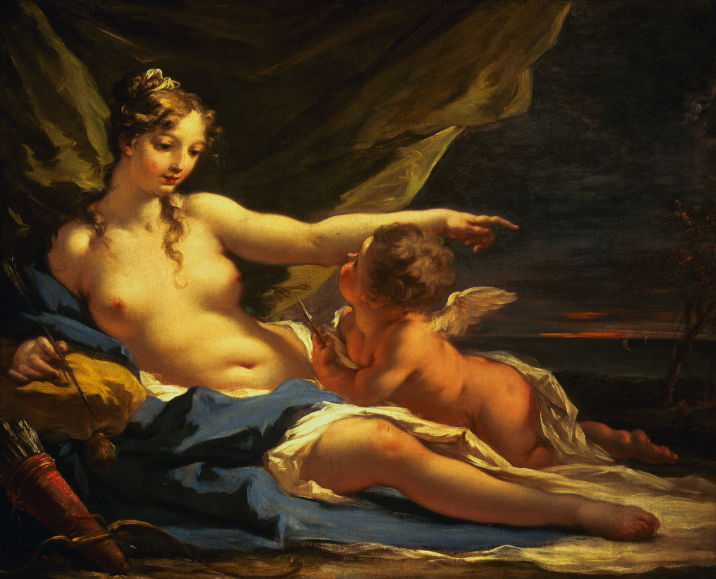 Detail of Venus and Cupid by Giovanni Antonio Pellegrini