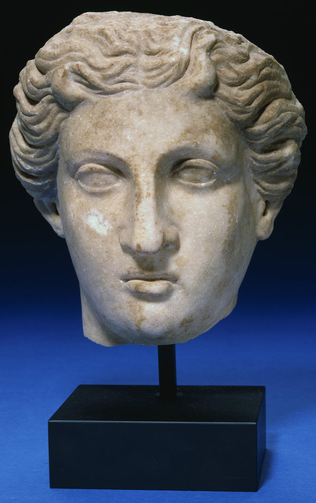 Detail of Roman Marble Head of a Goddess. Circa 2nd Century A.D. by Corbis