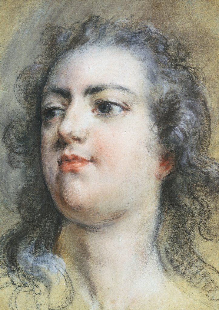 Detail of The Head of King Louis XV; A Study for Allegorical Full-Length Portrait of 1729 by Francois Le Moyne