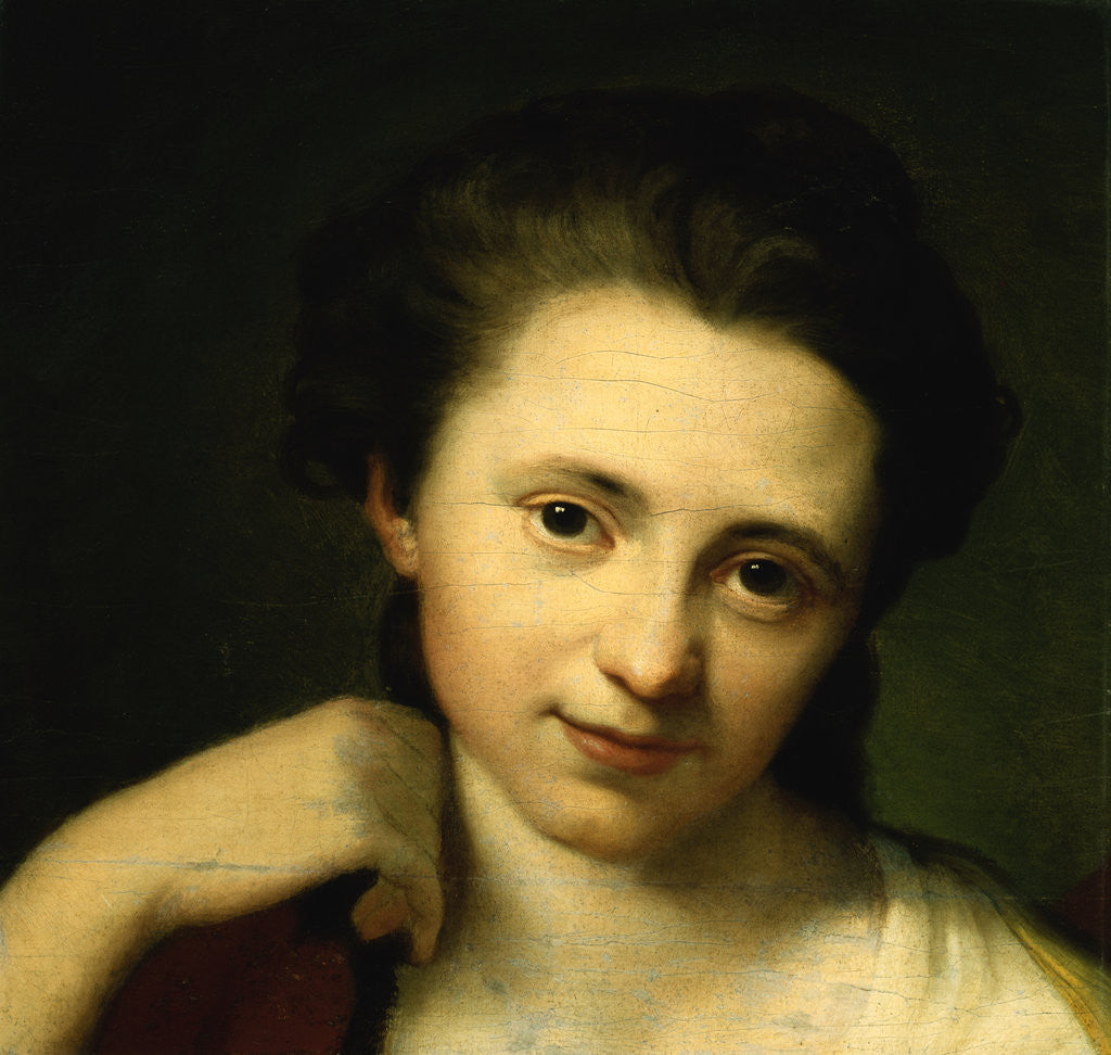 Detail of Portrait of Angelica Kauffmann, Bust Length Attributed to Anton von Maron by Anonymous