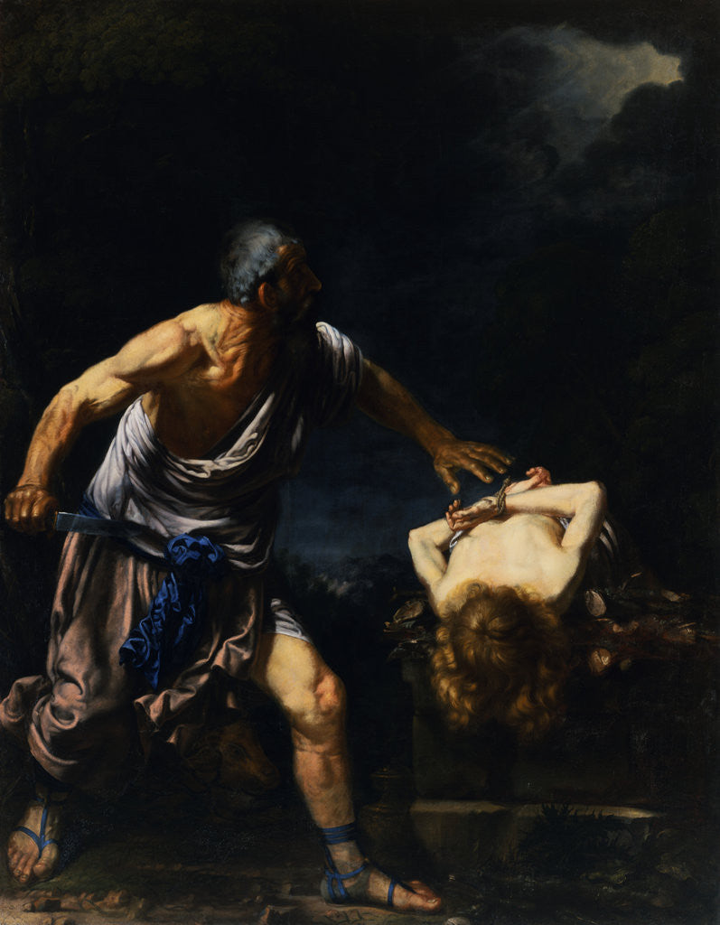 Detail of The Sacrifice of Isaac Attributed to Salvator Rosa by Anonymous