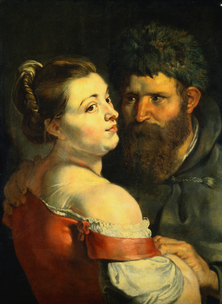 Detail of A Fisherman and a Peasant Woman Embracing by Sir Peter Paul Rubens