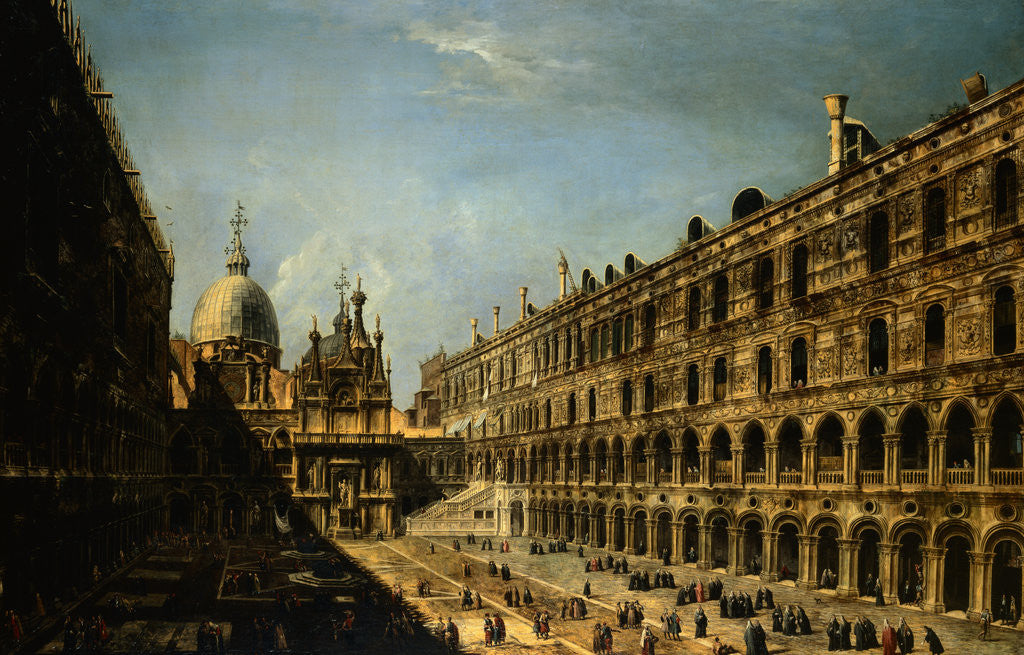 Detail of View of the Court of Ducale Palace and the backside of The (San Marcos) Basilica by Michele Marieschi
