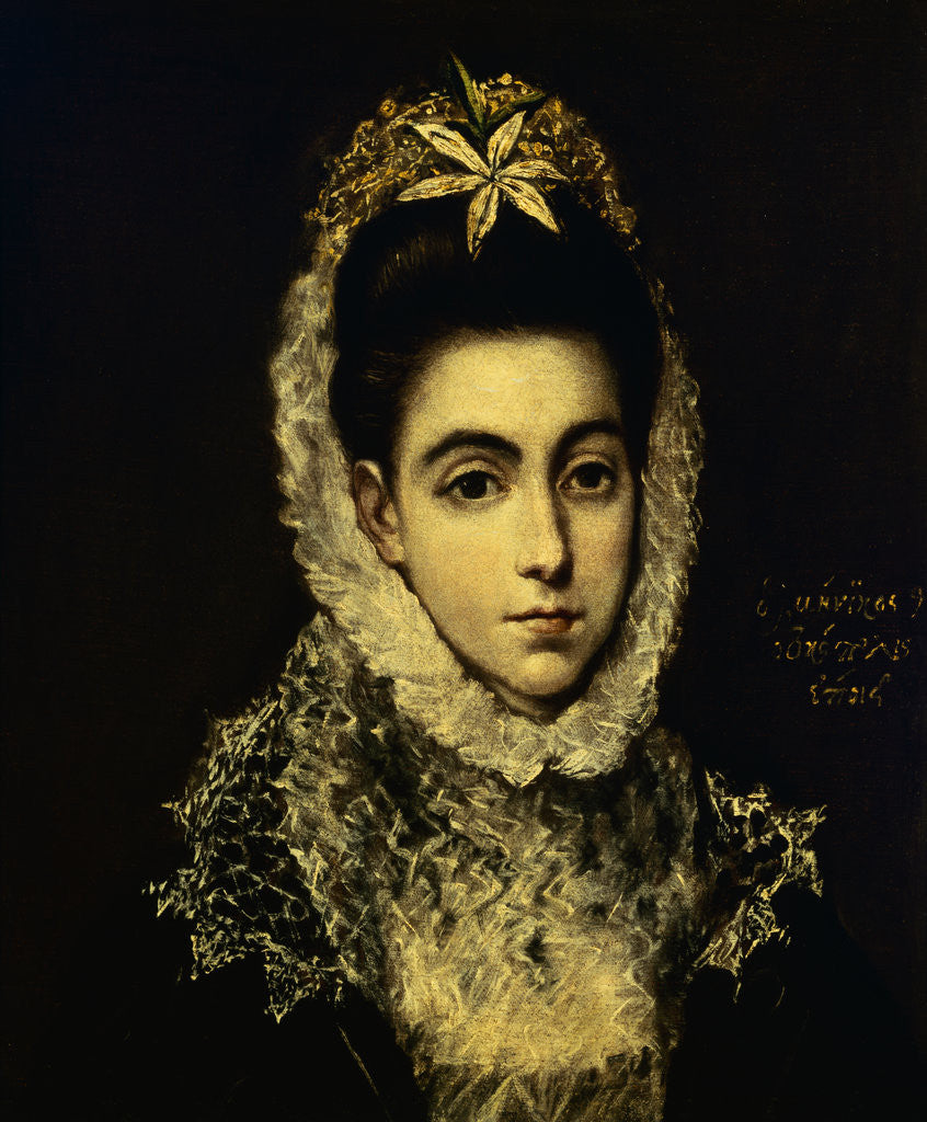 Detail of Portrait of a Young Lady by El Greco
