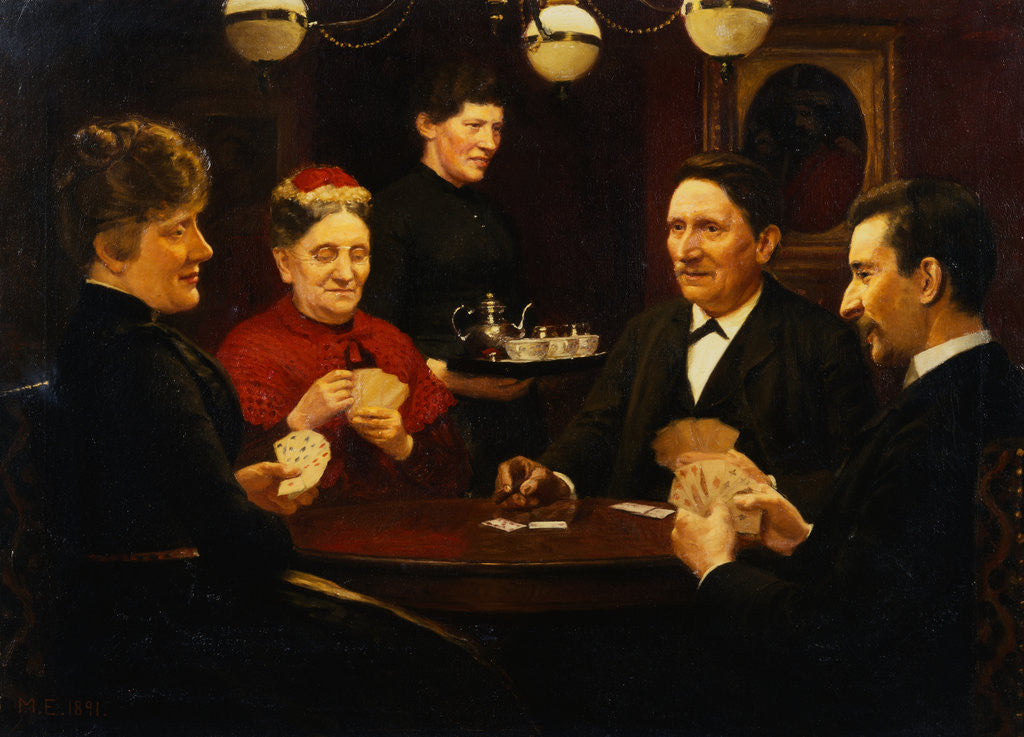 Detail of The Game of Bridge by Malthe Odin Engelstedt