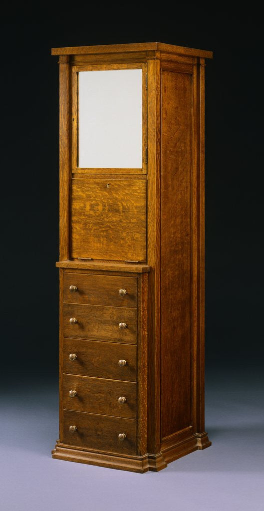 Detail of Oak Secretary by Frank Lloyd Wright