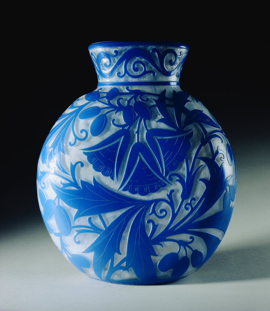 Detail of Overlaid, Etched and Polished Glass Vase by Daum