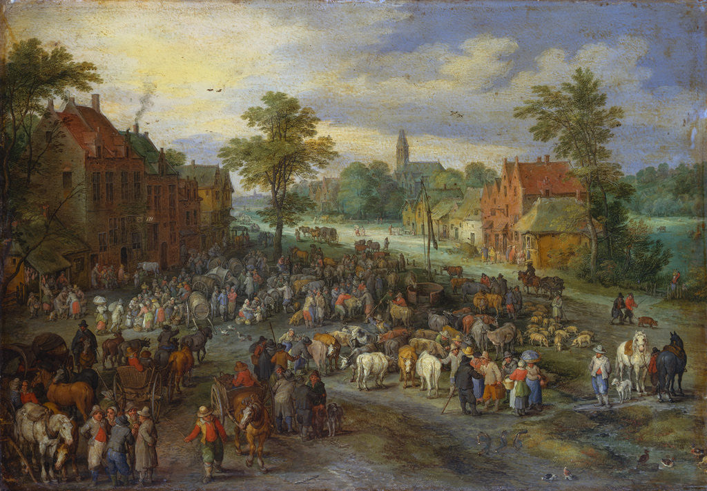 Detail of Painting of a Village Market by Jan Brueghel the Elder