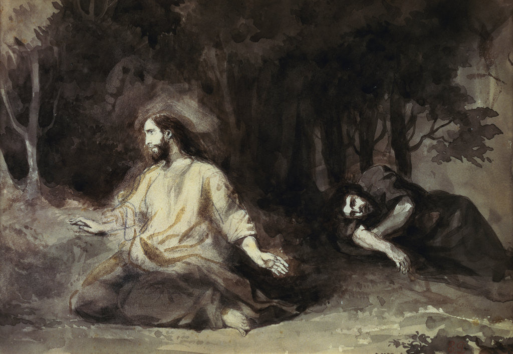 Detail of Christ on the Mount of Olives by Eugene Delacroix
