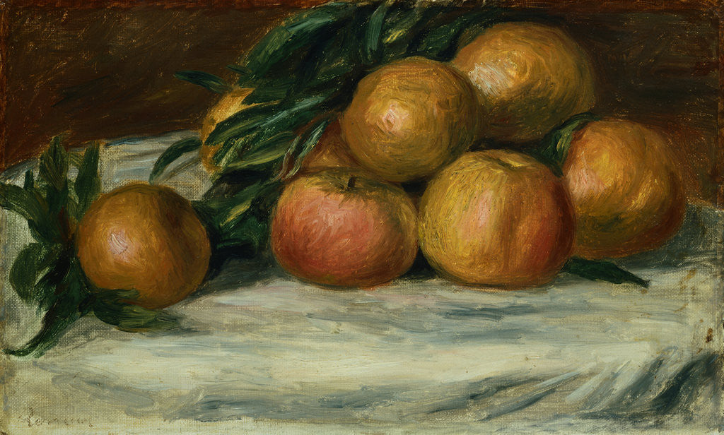 Detail of Still Life With Apples and Oranges by Pierre Auguste Renoir