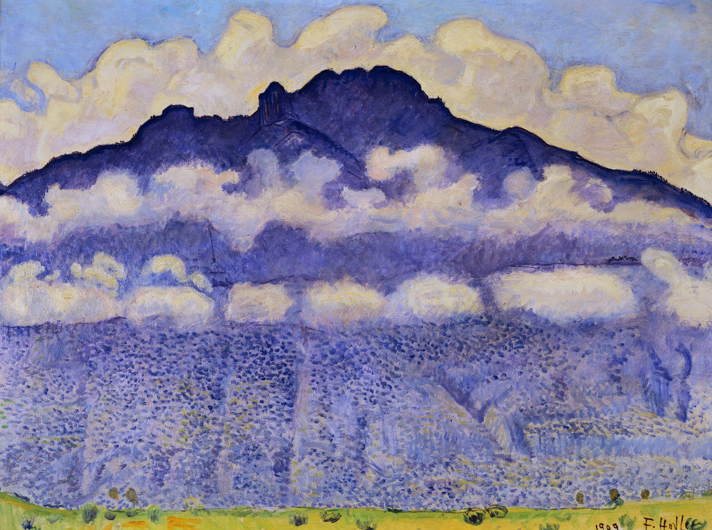 Detail of Painting of a Moutain by by Ferdinand Hodler