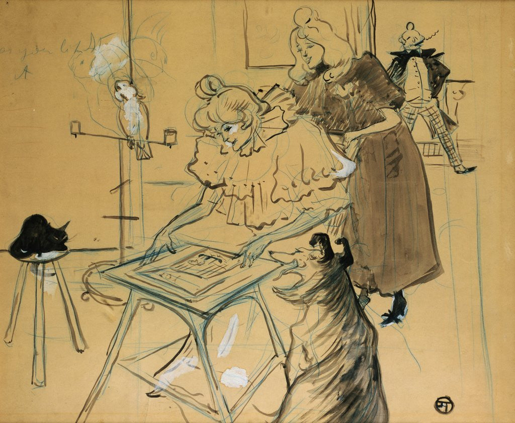 Detail of The Motograph (Mademoiselle Margouin) by Henri de Toulouse-Lautrec