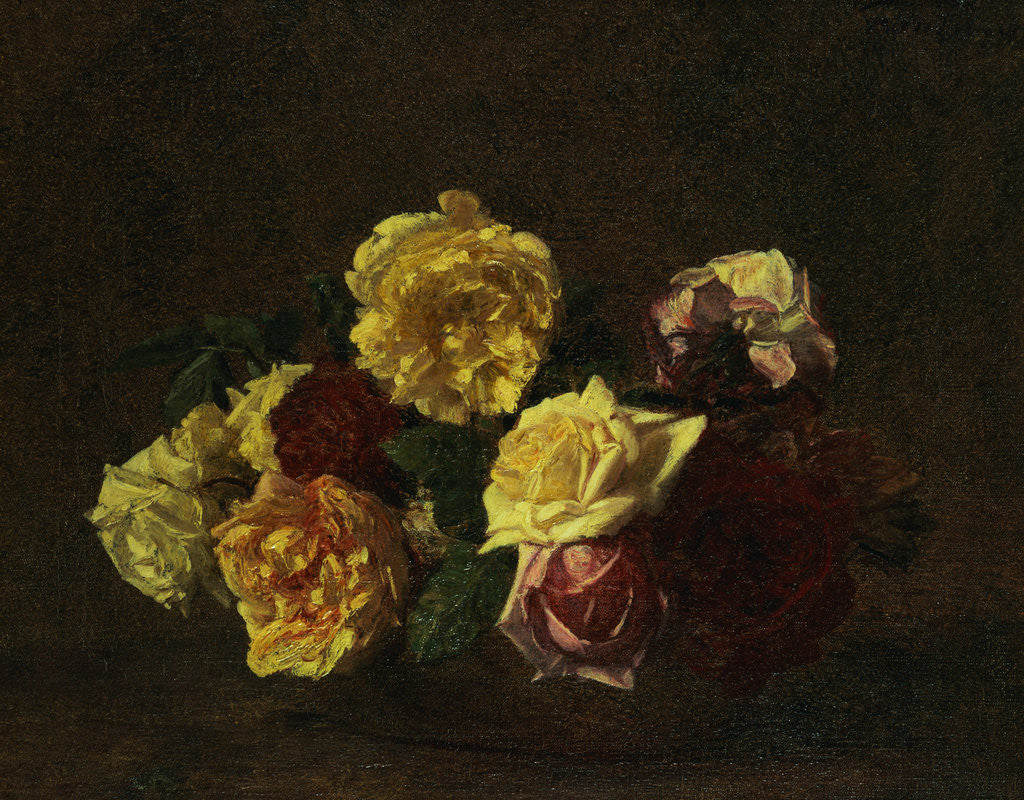 Detail of Roses in a Dish by Henri Fantin-Latour
