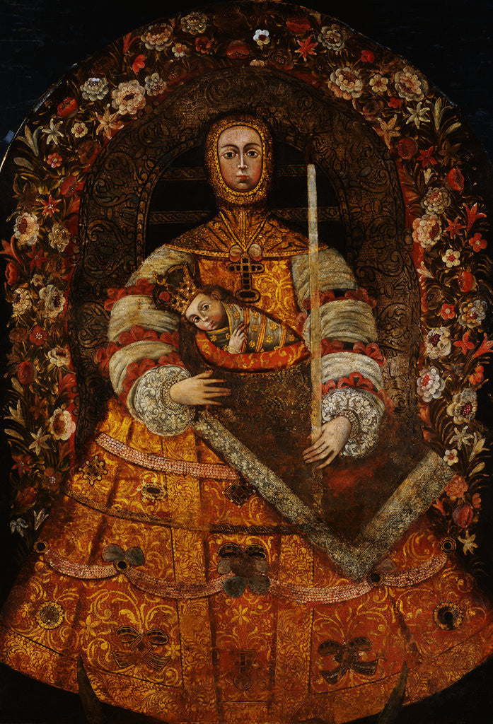 Detail of The Virgin of Pomata and the Infant Jesus, Cuzco School, 18th Century by Anonymous